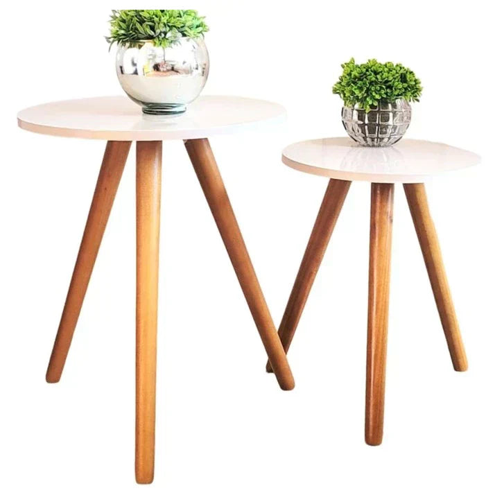 Conjunto de Mesas Laterais Nórdico - Duo Elegance